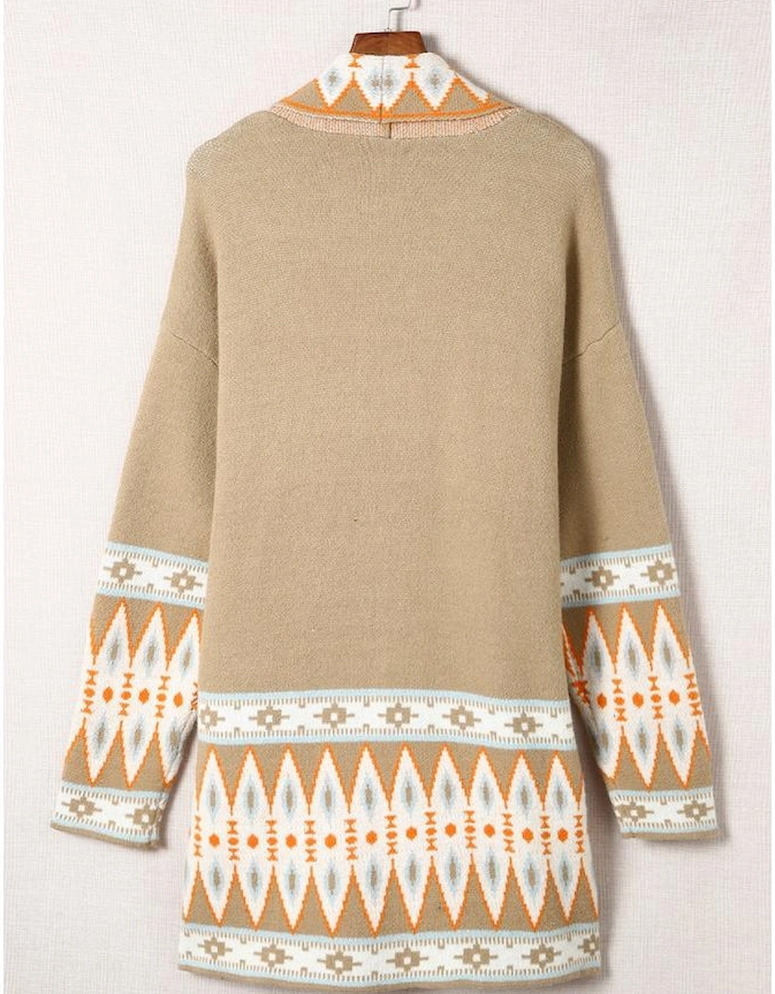 Azura Exchange Khaki Aztec Print Knitted Cardigan