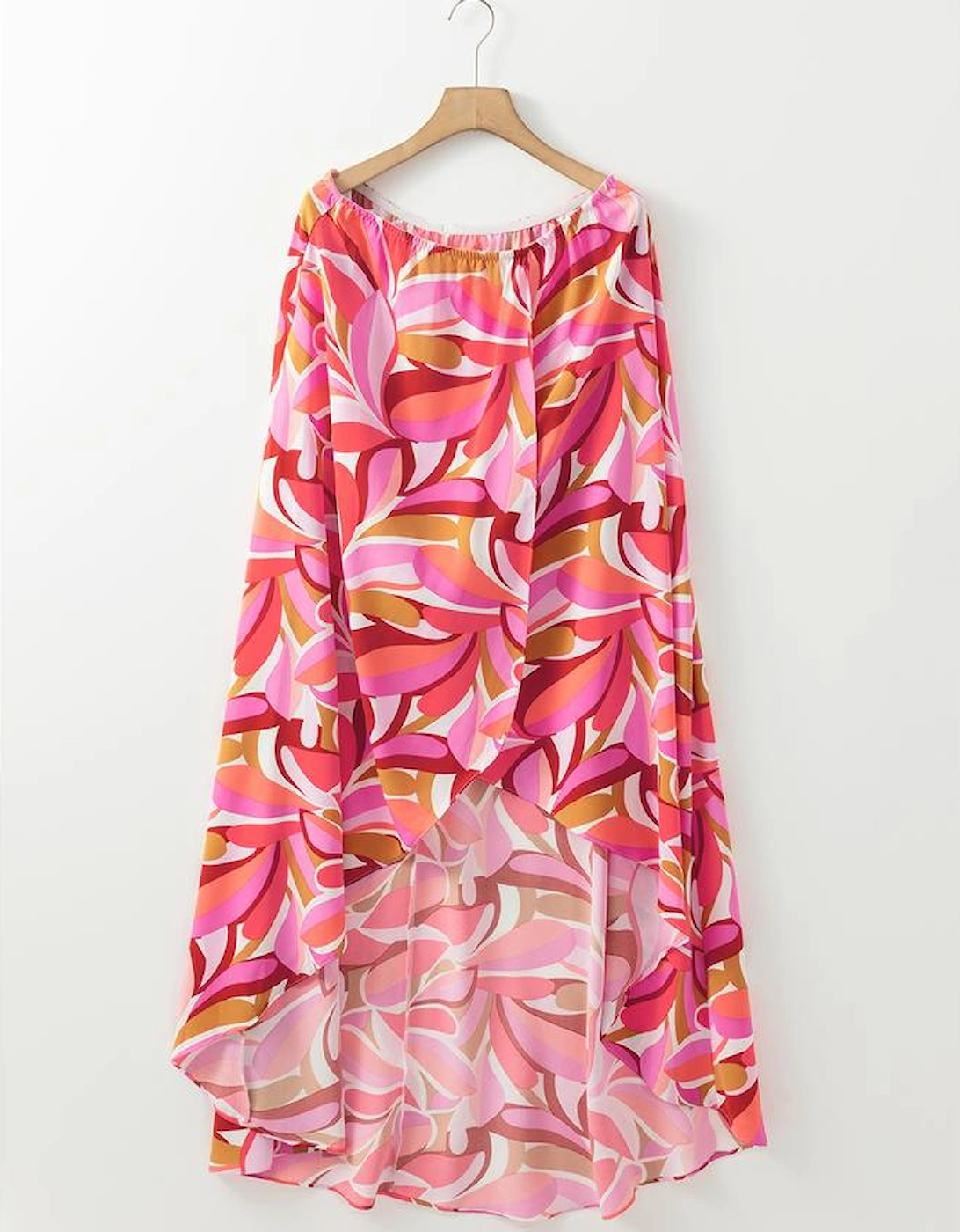 Rose Floral High Low Bandeau Vacay Dress