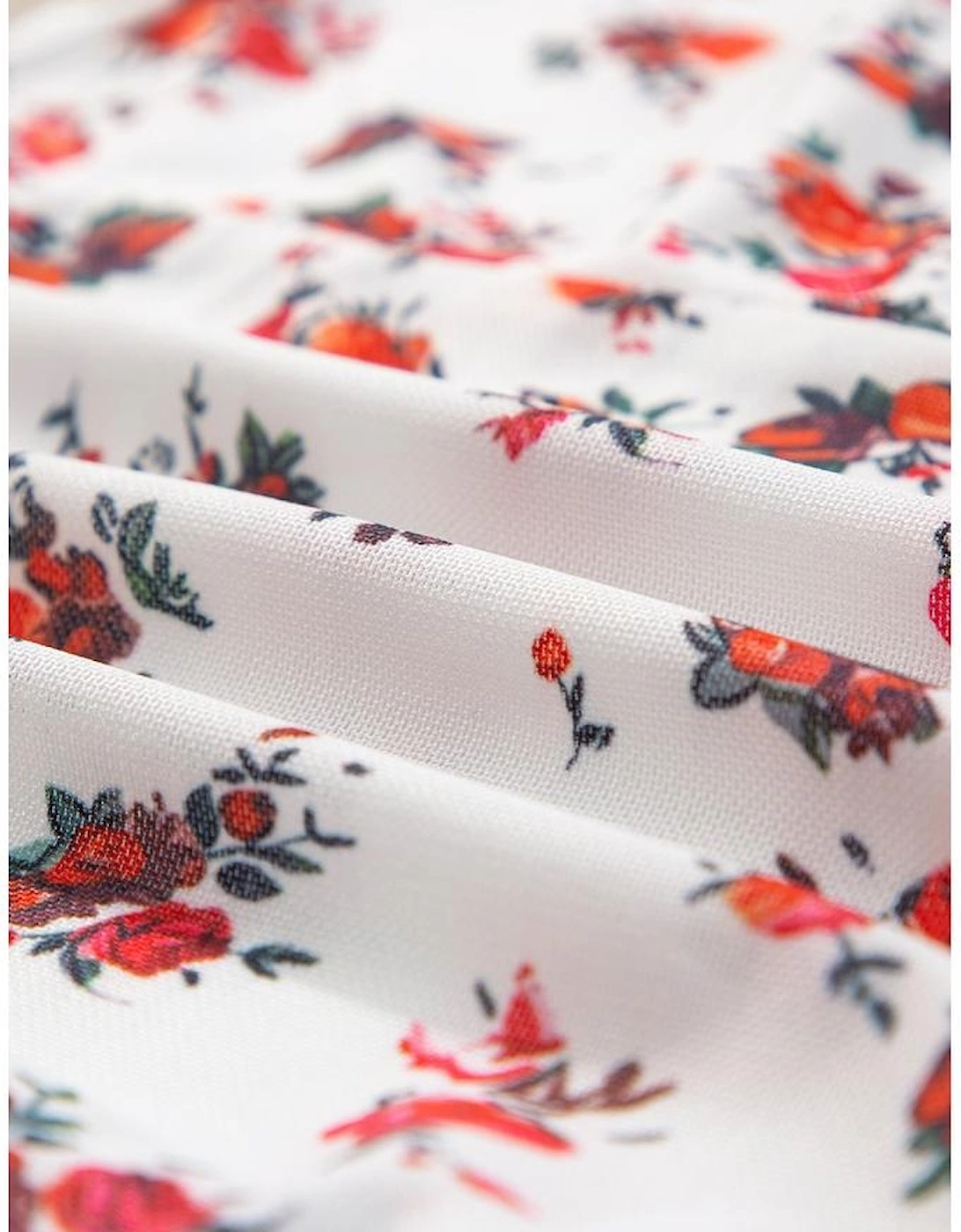 White Floral V Cut Frilled Trim Spaghetti Straps Bodysuit