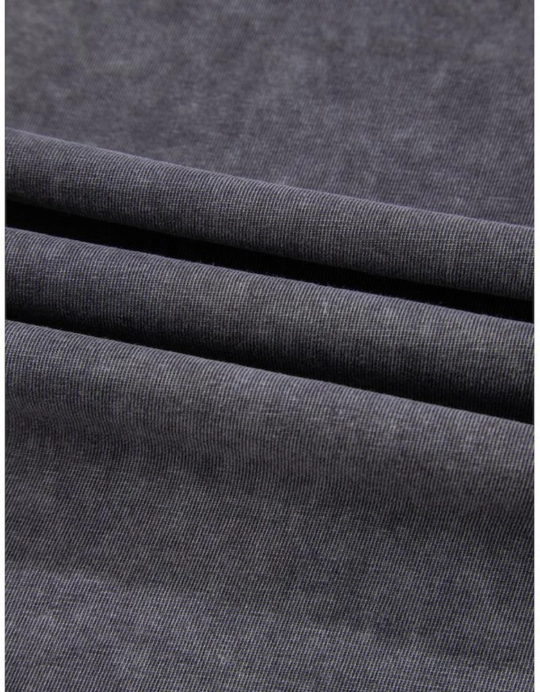 Medium Grey TEXAS Steer Head Graphic Mineral Wash Oversized T Shirt