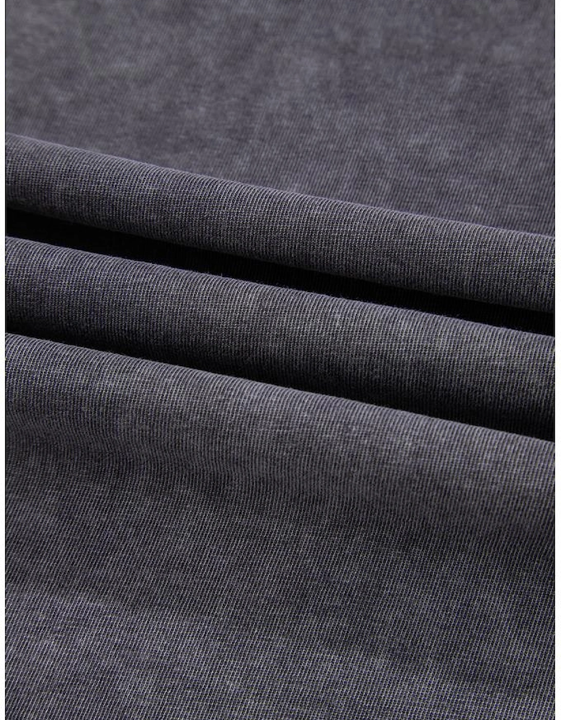 Medium Grey TEXAS Steer Head Graphic Mineral Wash Oversized T Shirt