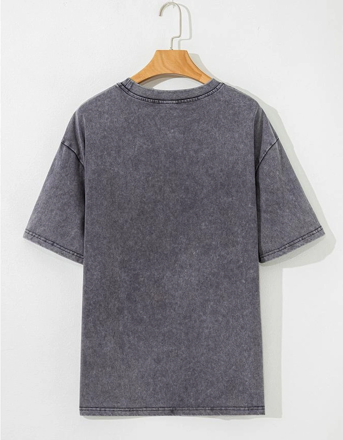 Medium Grey TEXAS Steer Head Graphic Mineral Wash Oversized T Shirt