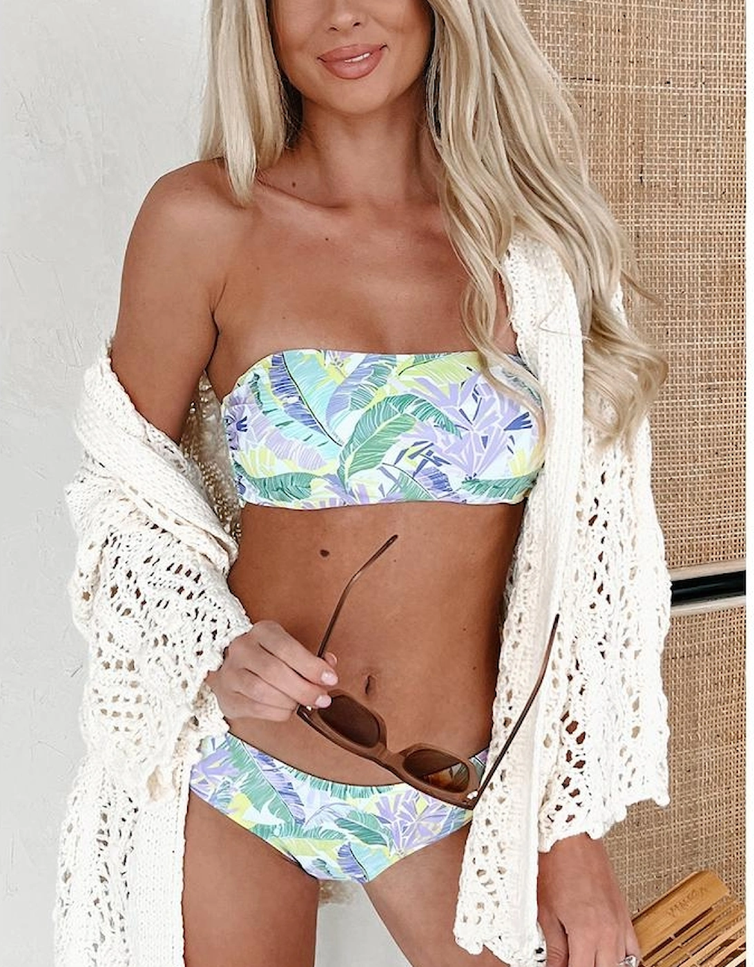 White Fashion Open Knit Hooded Beach Cover Up