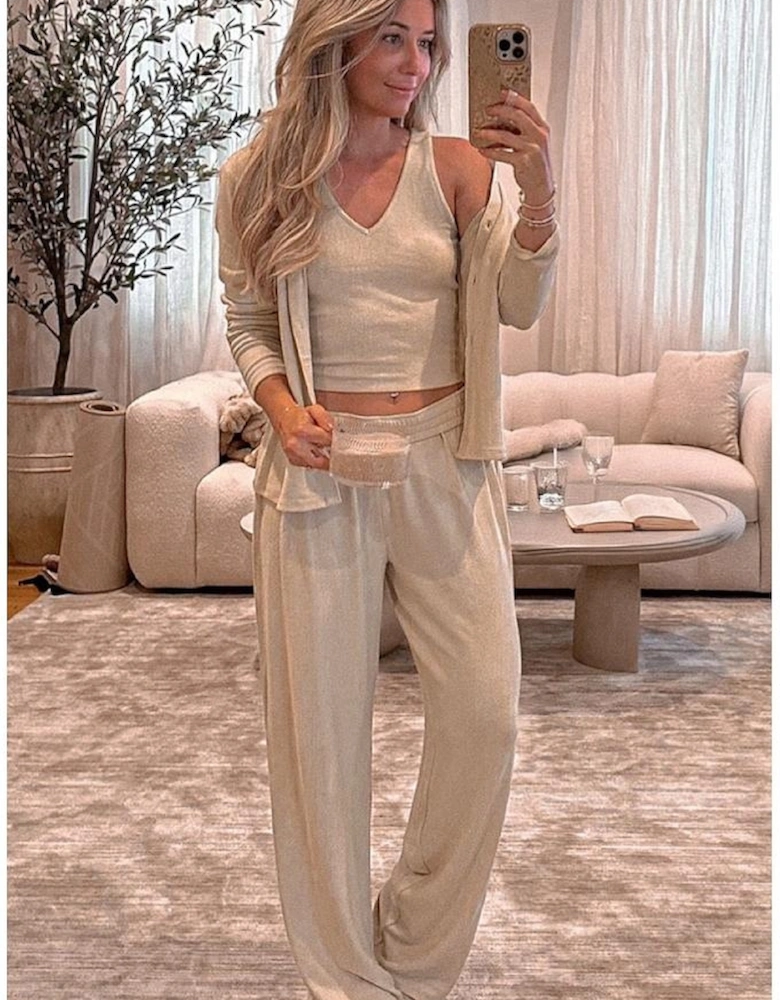 Oatmeal 3-Piece Cozy Knit Lounge Set