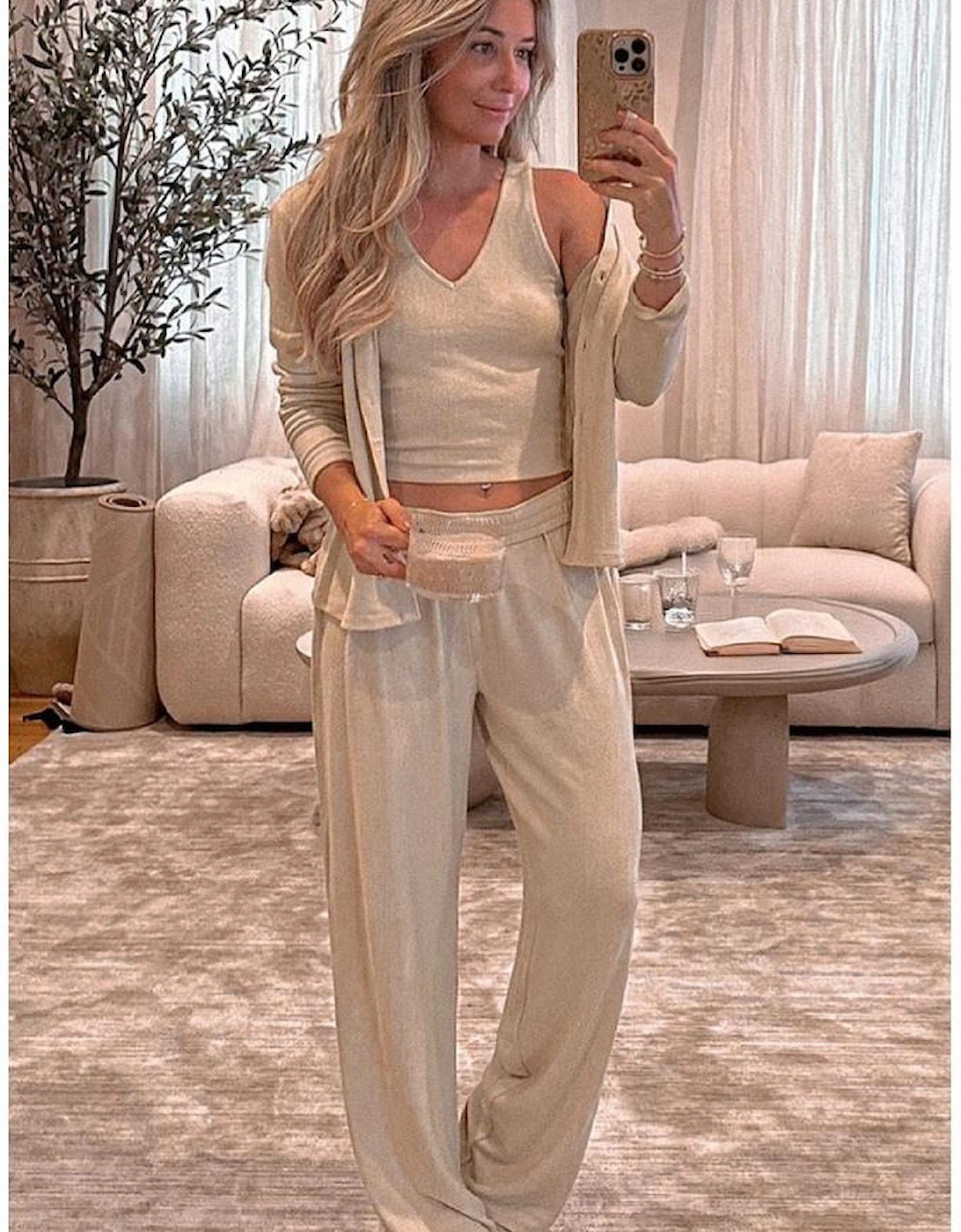 Oatmeal 3-Piece Cozy Knit Lounge Set