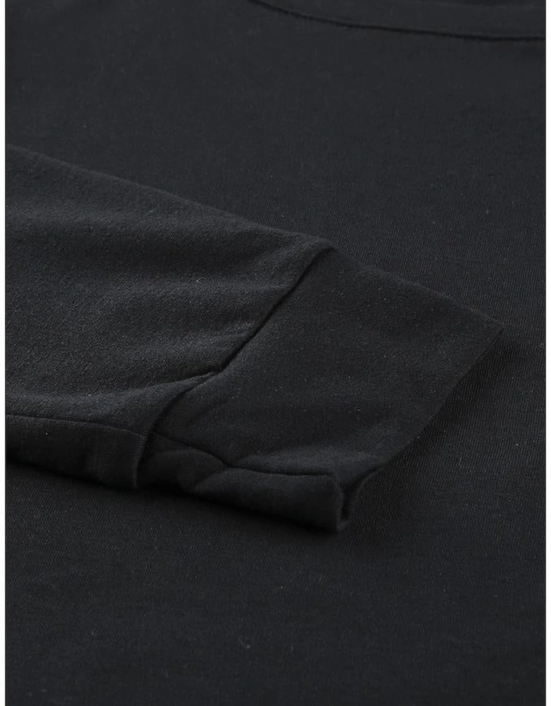 Leopard Insert Black Sweatshirt