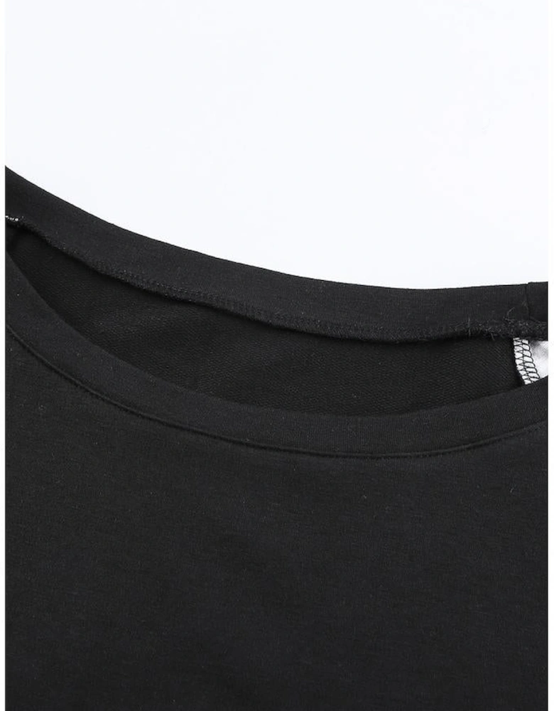 Leopard Insert Black Sweatshirt