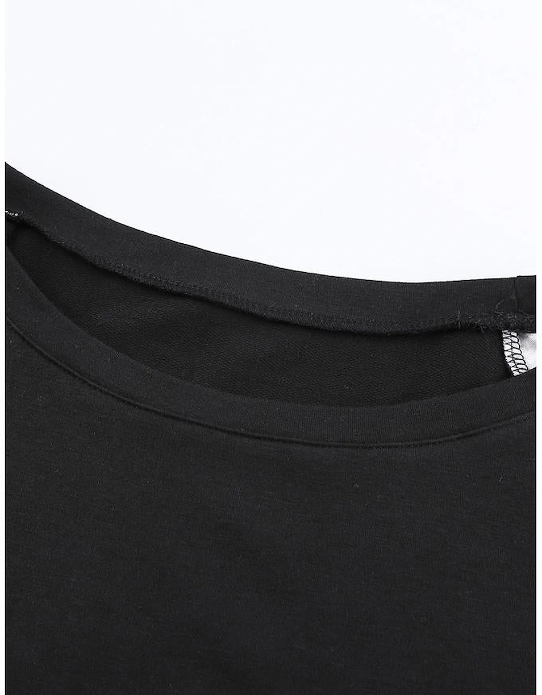 Leopard Insert Black Sweatshirt