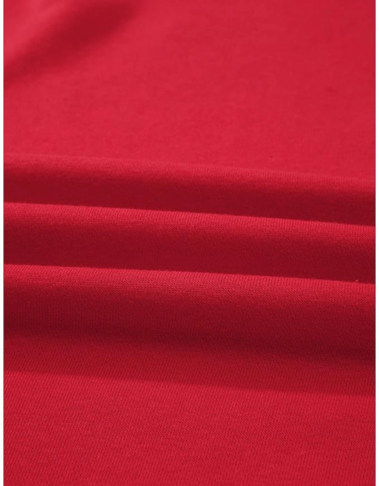 Racing Red Solid Crew Neck Drop Shoulder Plus Size Sweatshirt