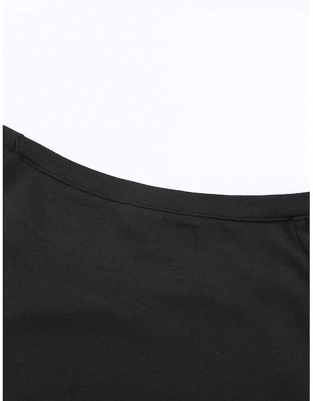 Leopard Insert Black Sweatshirt