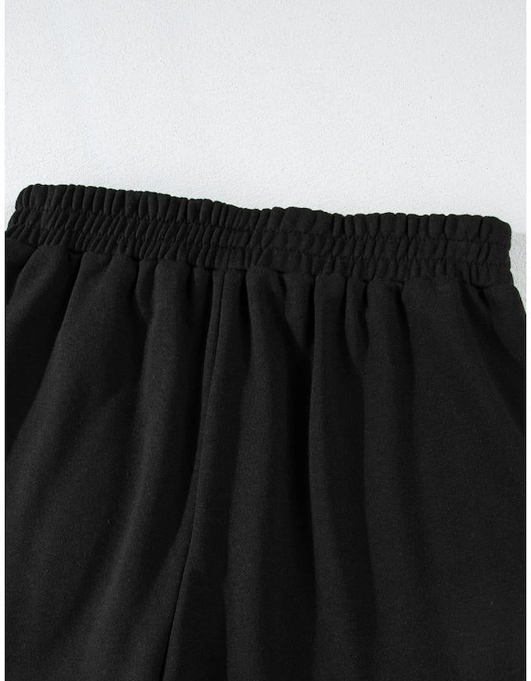 Black GAME DAY Rugby Football Graphic Pullover and Shorts Casual Outfit