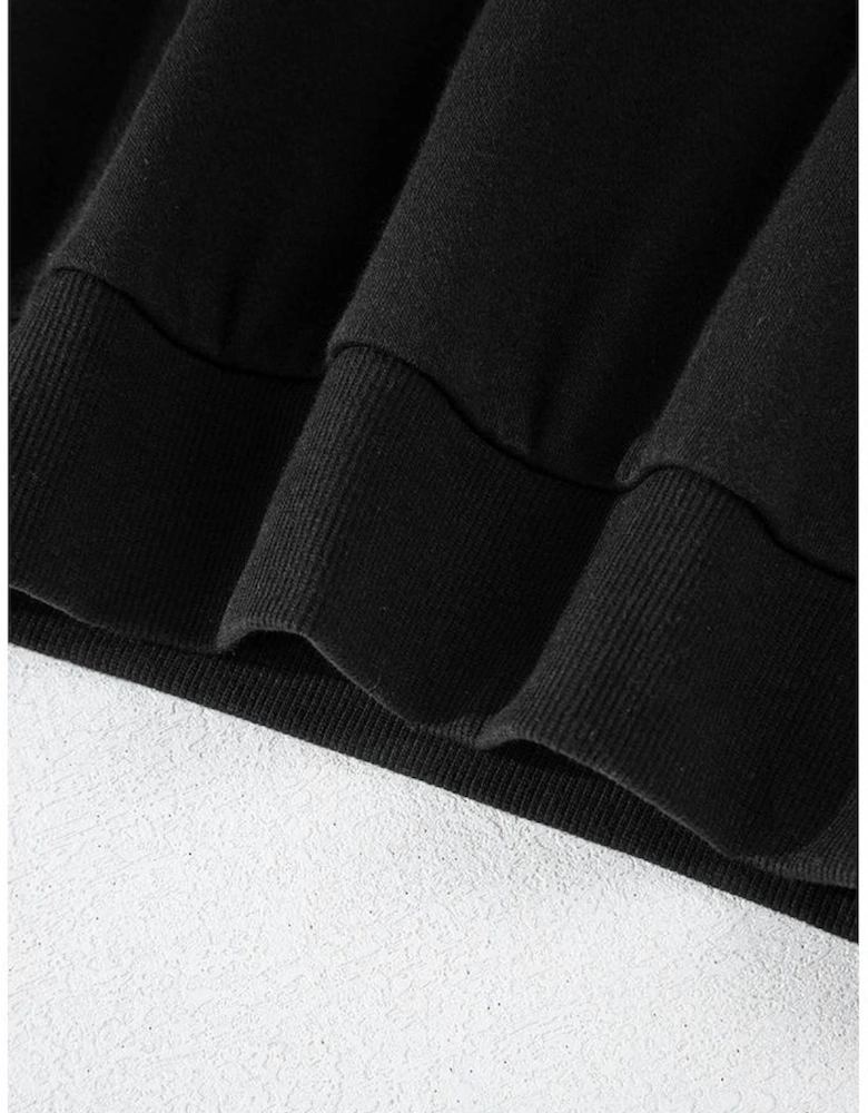 Black GAME DAY Rugby Football Graphic Pullover and Shorts Casual Outfit