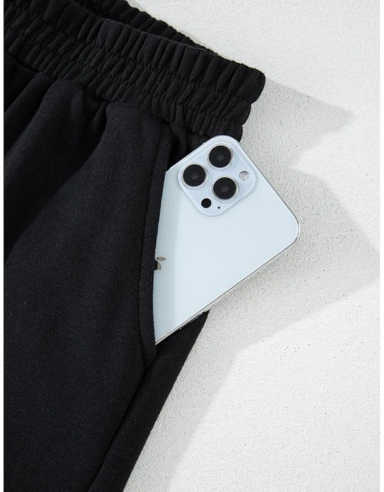 Black GAME DAY Rugby Football Graphic Pullover and Shorts Casual Outfit