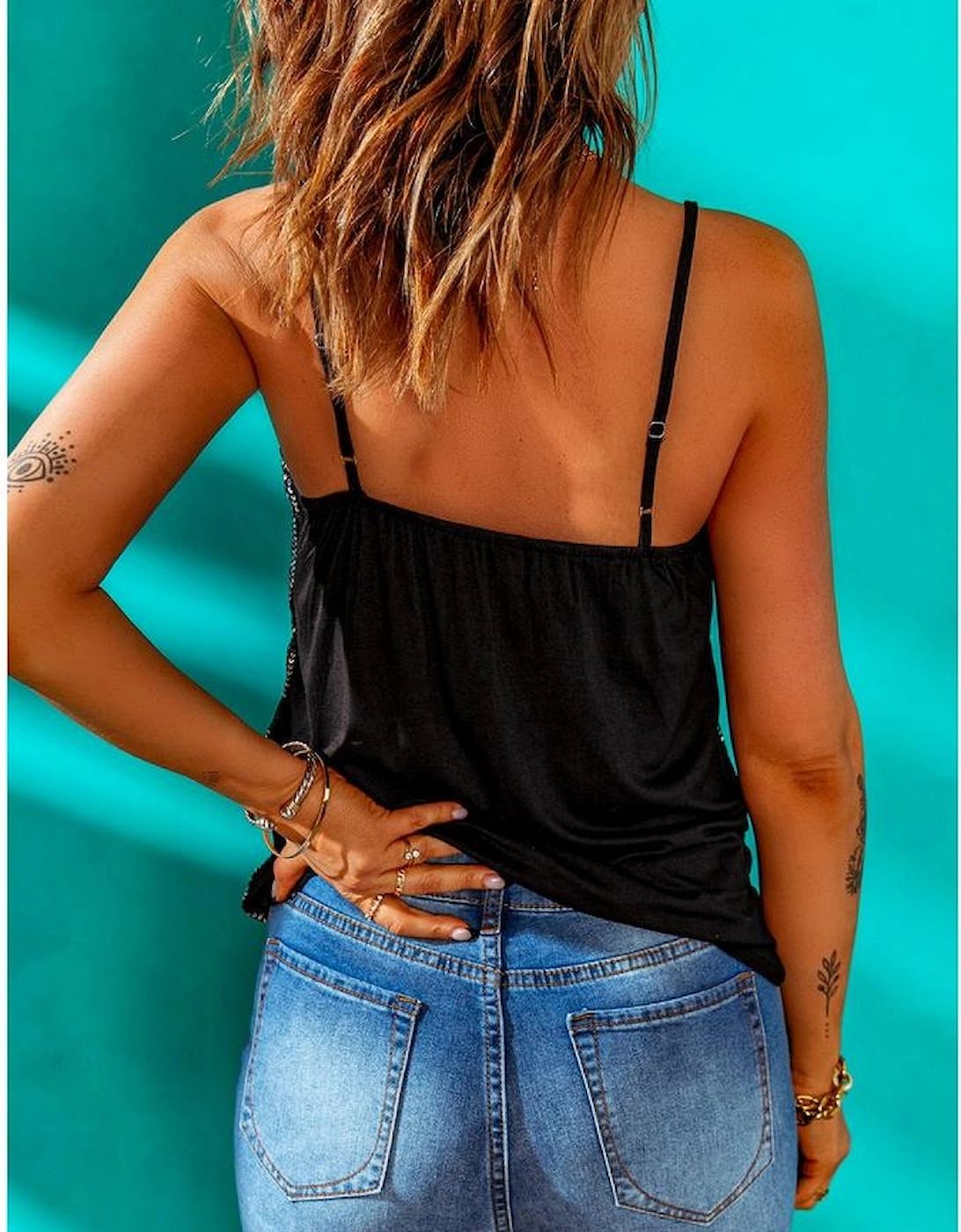 Gray Sequin Tank Top