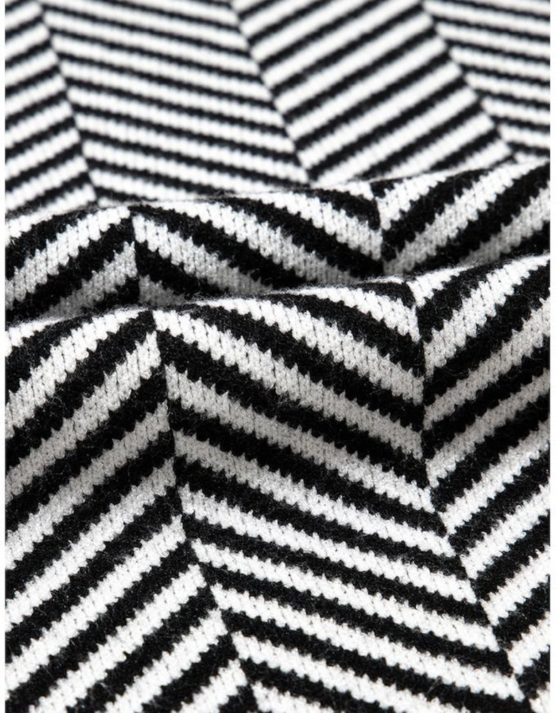 Black Contrast Edge Crew Neck Drop Shoulder Sweater