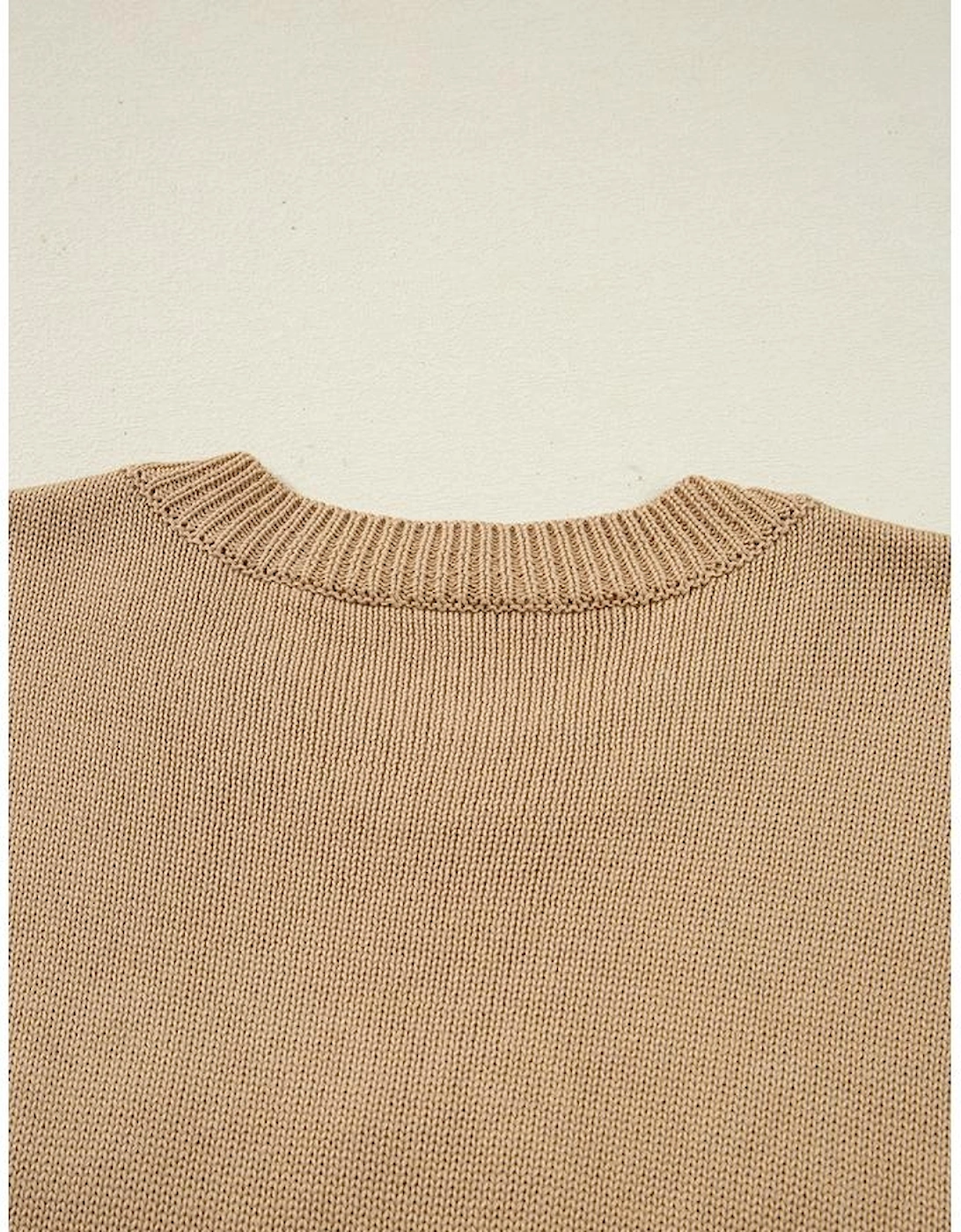 Smoke Gray Merry Colorful Dot Detail Christmas Dolman Sweater