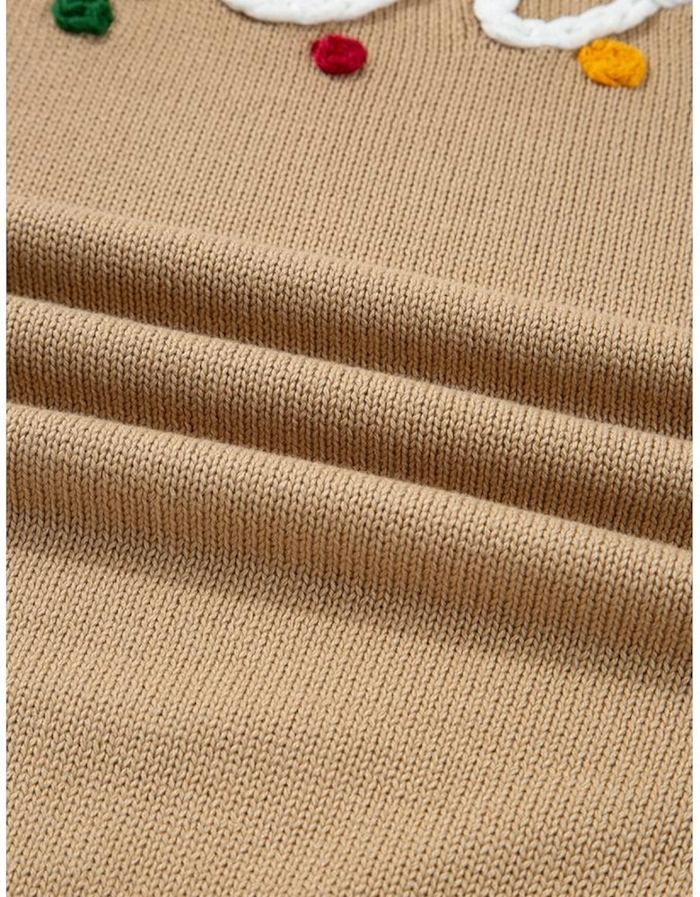 Smoke Gray Merry Colorful Dot Detail Christmas Dolman Sweater