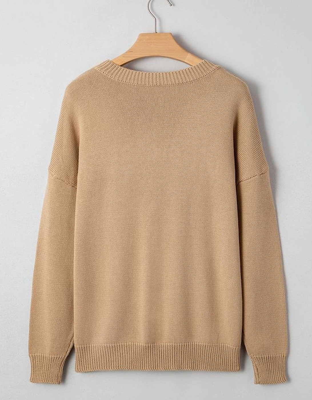 Smoke Gray Merry Colorful Dot Detail Christmas Dolman Sweater