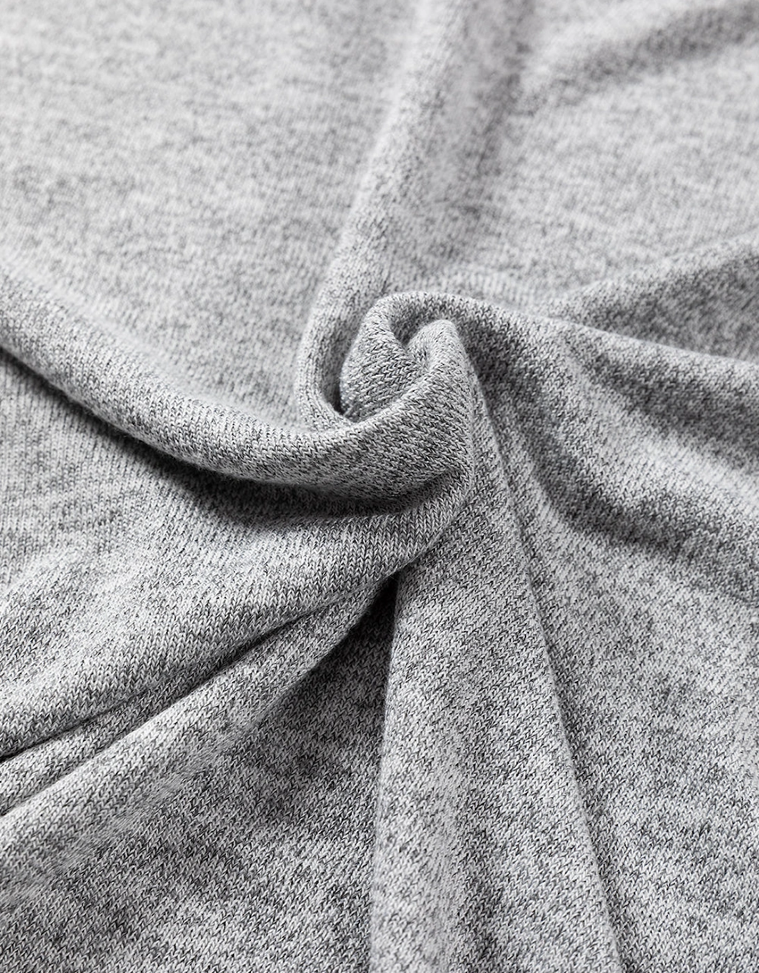 Gray Side Buttons Crew Neck Knit Top