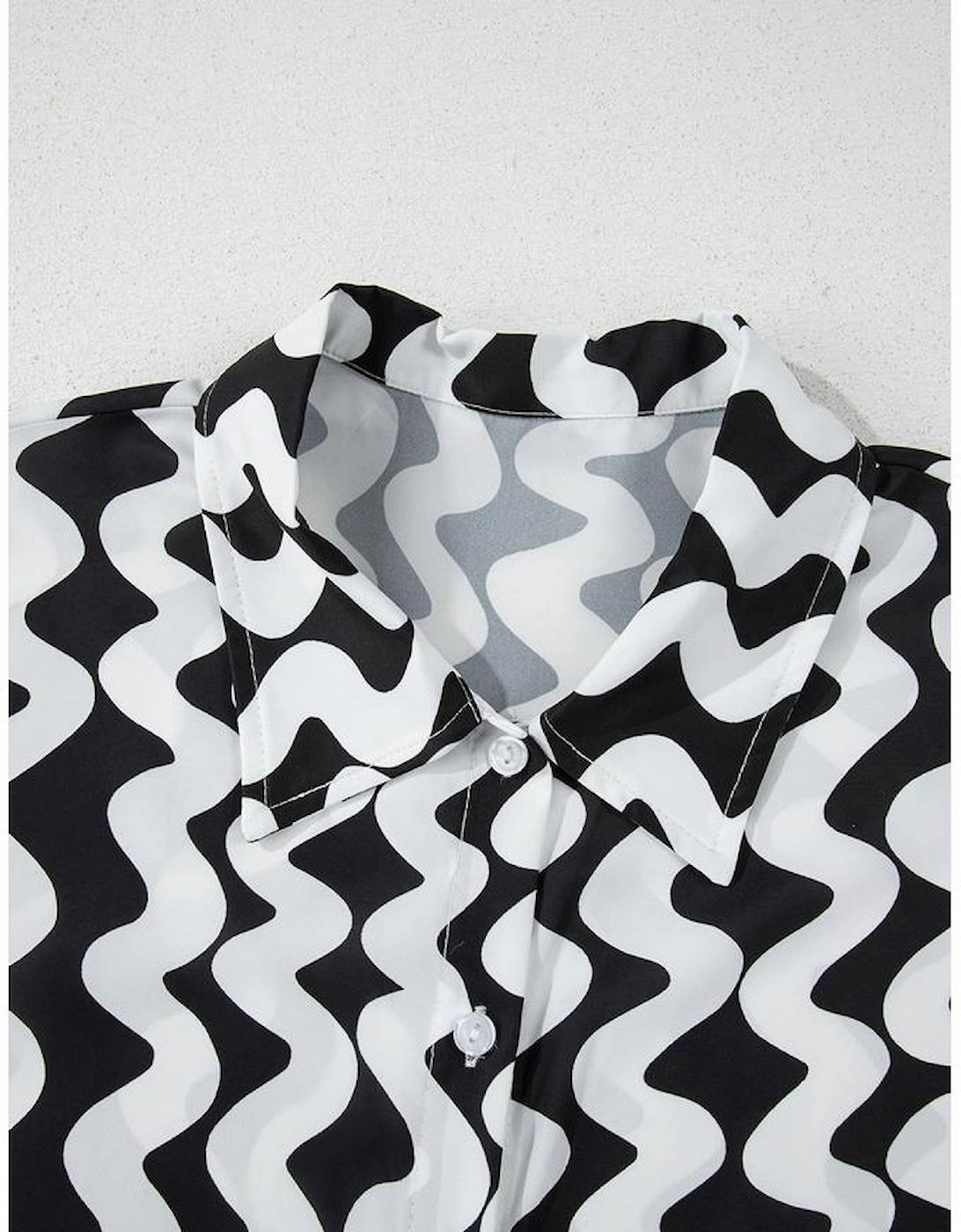 Black Stripe Print Loose Fit Open Front Beach Cover Up