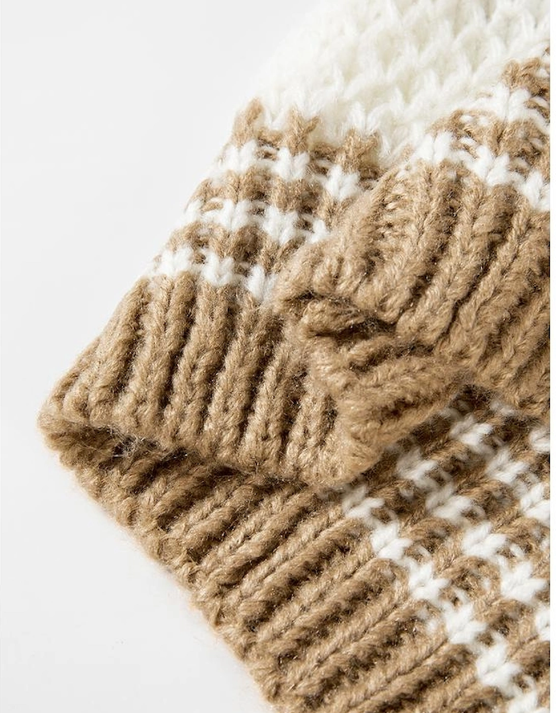 Brown Stripe Drop Shoulder Round Neck Loose Sweater