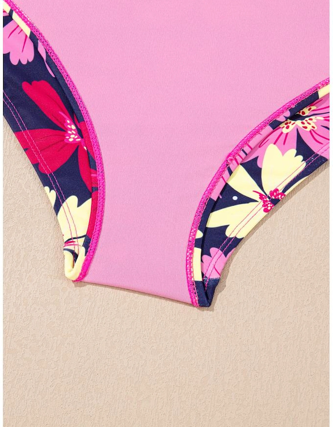Rose Red Tie Shoulder Floral Print Cute Tankini Set