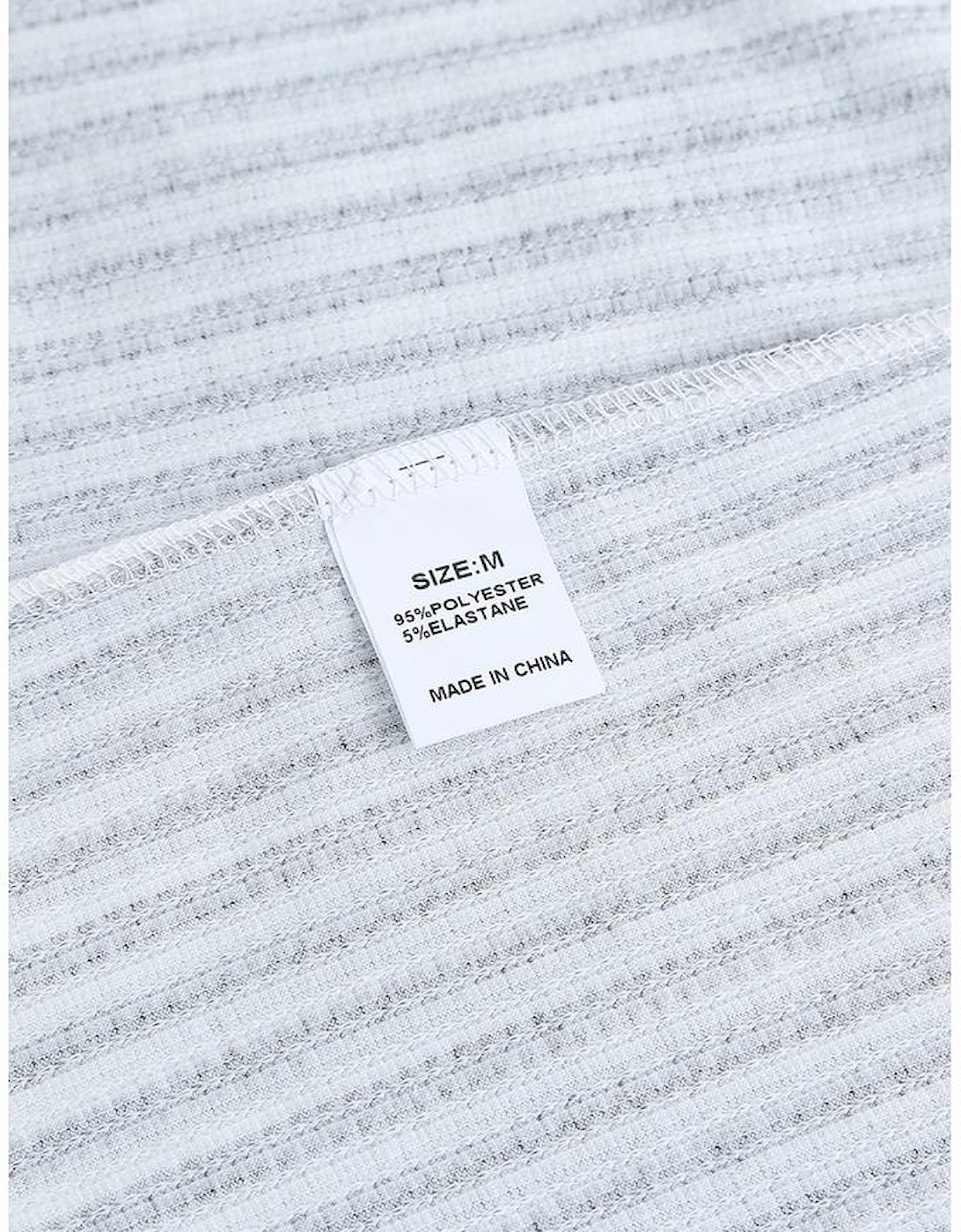 Gray Crew Neck Ruffled Striped Tank Top