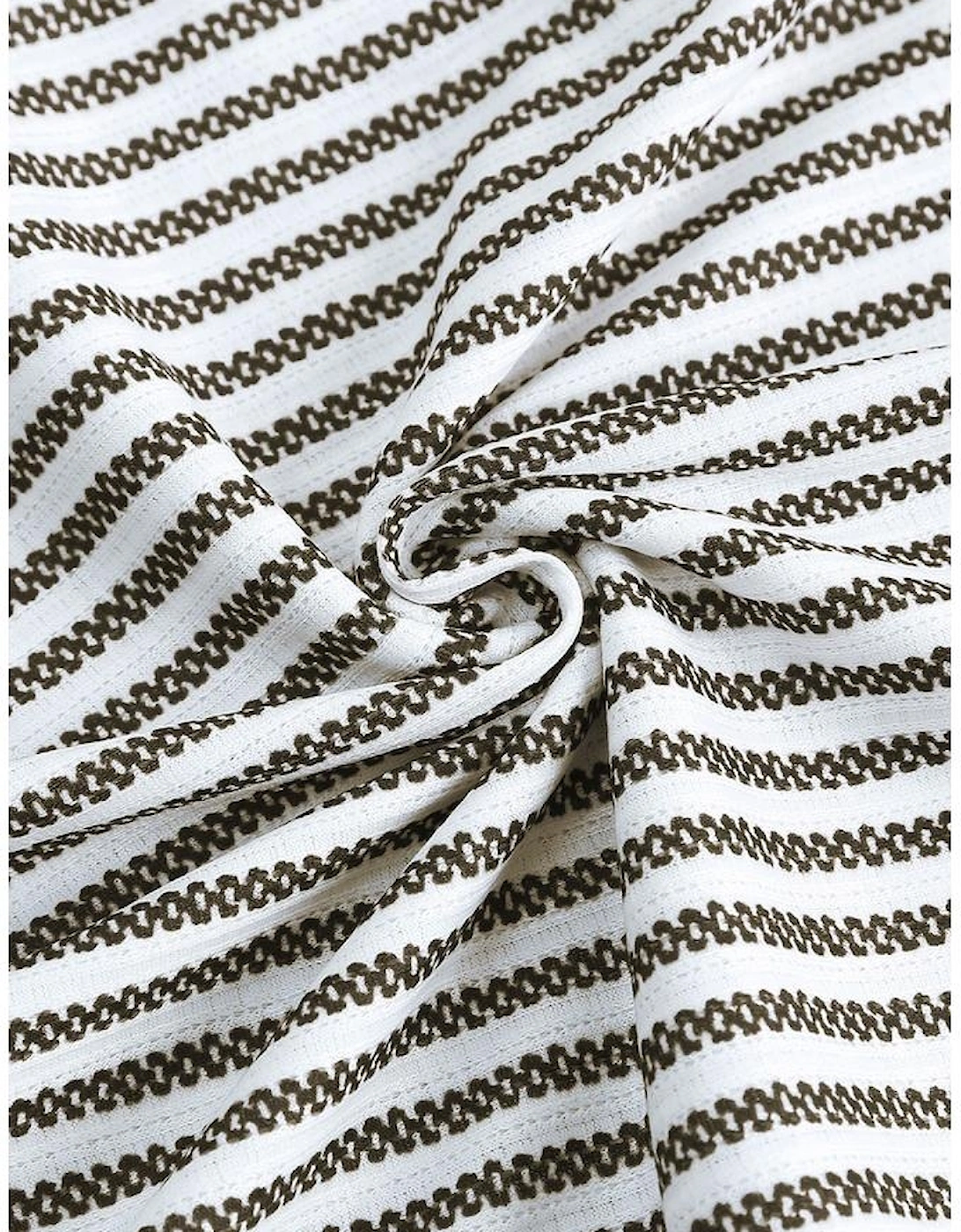 Gray Crew Neck Ruffled Striped Tank Top