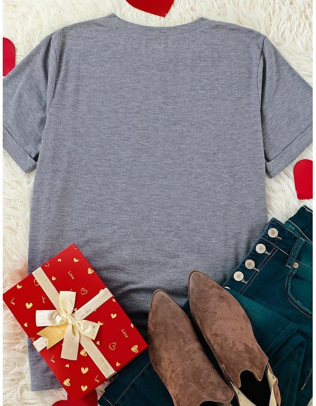 Gray LOVE everybody Graphic T-shirt