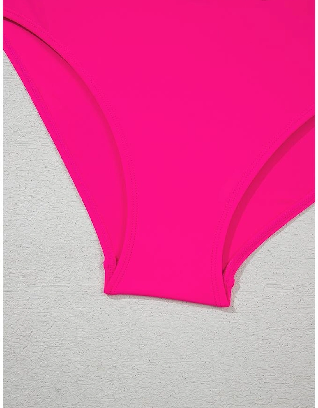 Rose Leopard Drawstring Side Tankini 2pcs Swimsuit