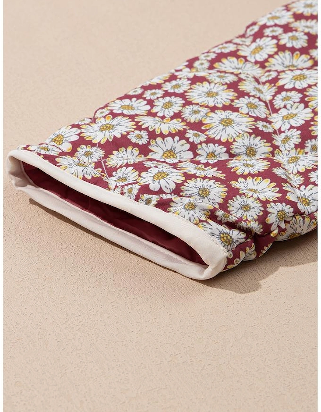 Pink Floral Print Contrast Edge Pocketed Stand Neck Jacket