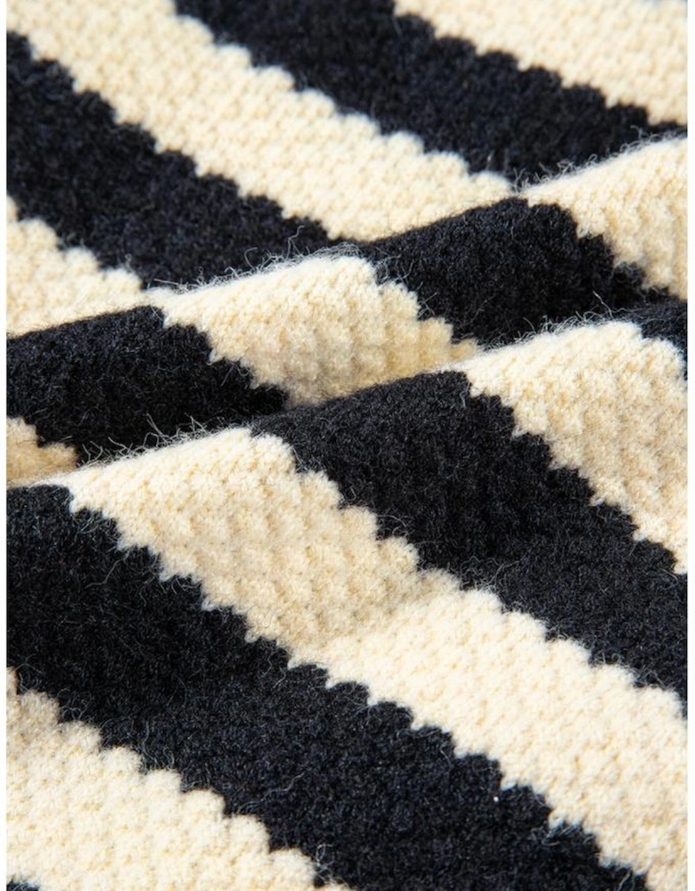 Apricot Stripe Chic Golden Button Cardigan Sweater