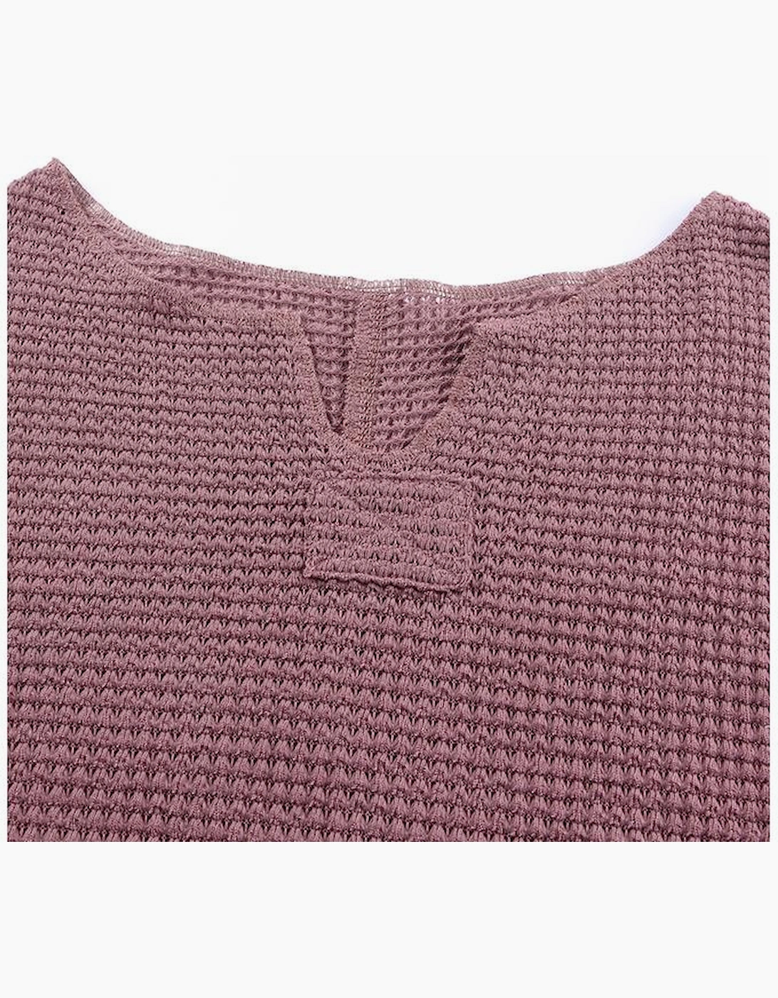 purple Waffle Knit Loose Long Sleeve Top