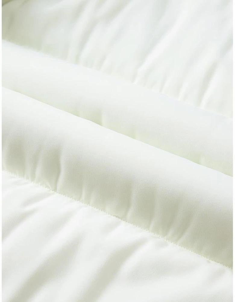 Beige  Zipper Stand Neck Oversized Puffer Vest