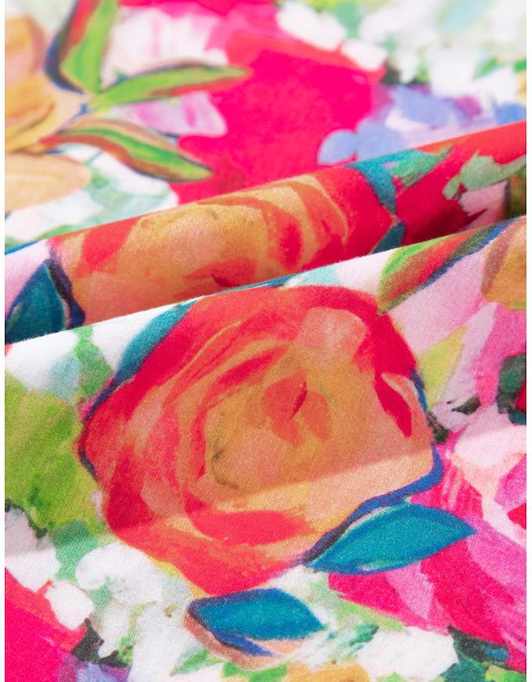 Multicolour Lace Trim Ruffle Short Sleeve Floral Blouse