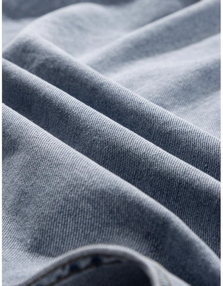 Beau Blue Denim Flap Pocket Curved Hem Shirt Vest