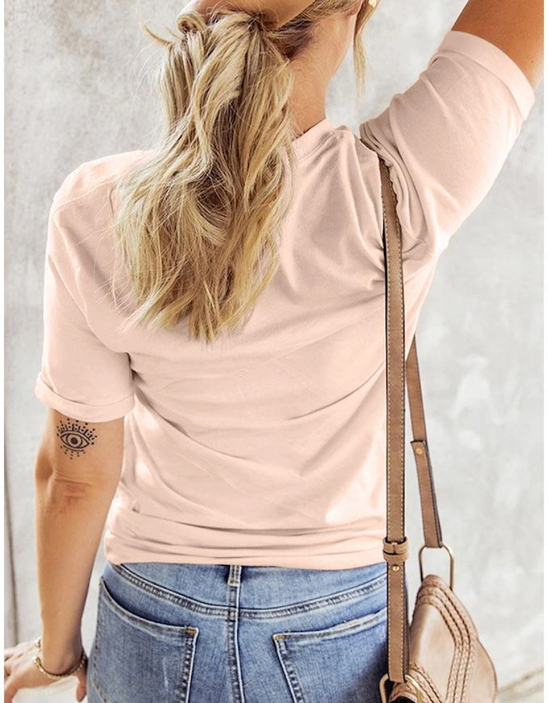 Azura Exchange Floral Print Rolled Short Sleeve T-shirt