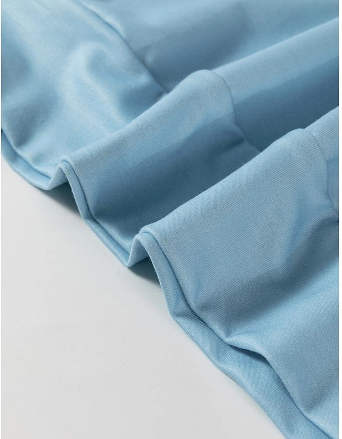 Light Blue Colorblock Striped Drop Shoulder Long Sleeve Top