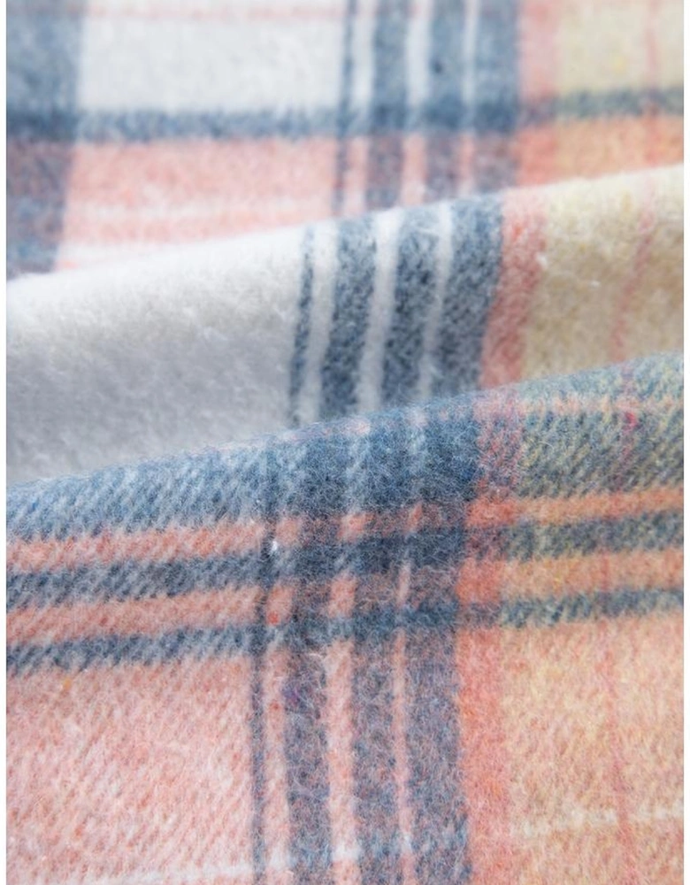 Light Pink Plaid Corduroy Patchwork Chest Pocket Shacket