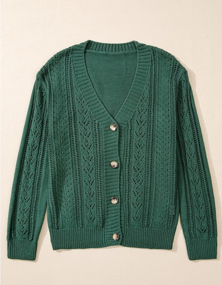 Canton Open Knit Drop Shoulder Sweater Cardigan