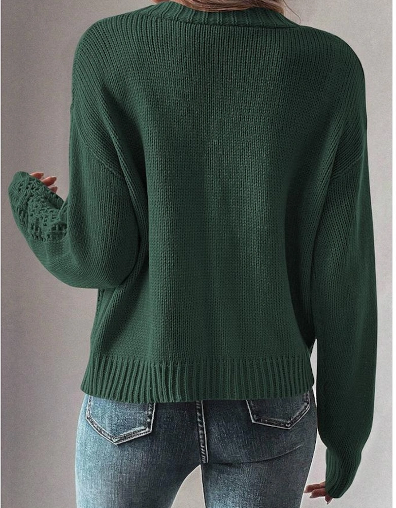 Canton Open Knit Drop Shoulder Sweater Cardigan