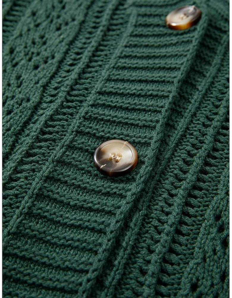 Canton Open Knit Drop Shoulder Sweater Cardigan