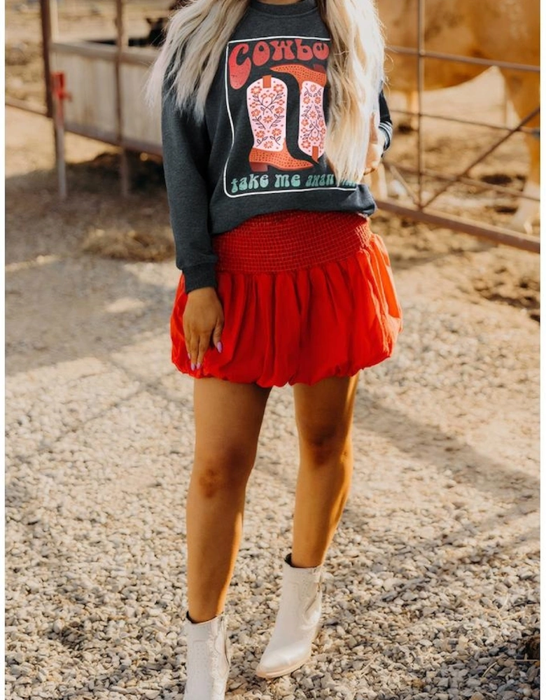 Carbon Grey Cowboy Queen Card Drop Shoulder Graphic Sweatshirt