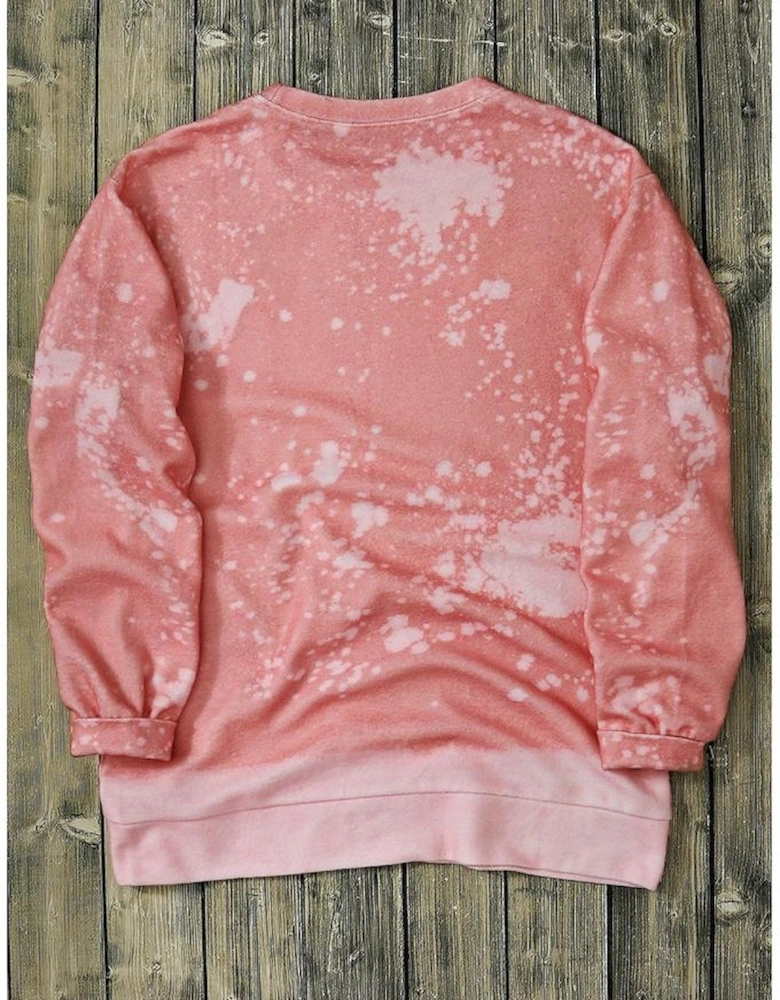 Pink Tie Dye Autumn Pumpkin Graphic Drop Shoulder Sweatshirt