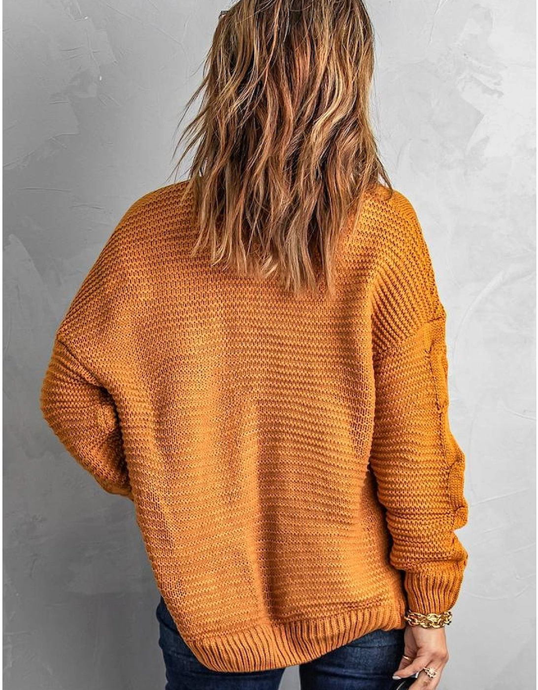 Khaki Chunky Wide Long Sleeve Knit Cardigan