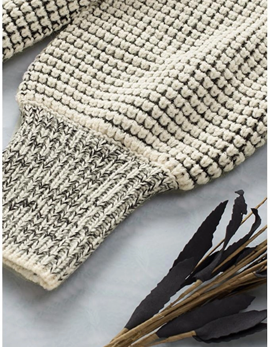 Apricot Plaid Knitted Long Open Front Cardigan