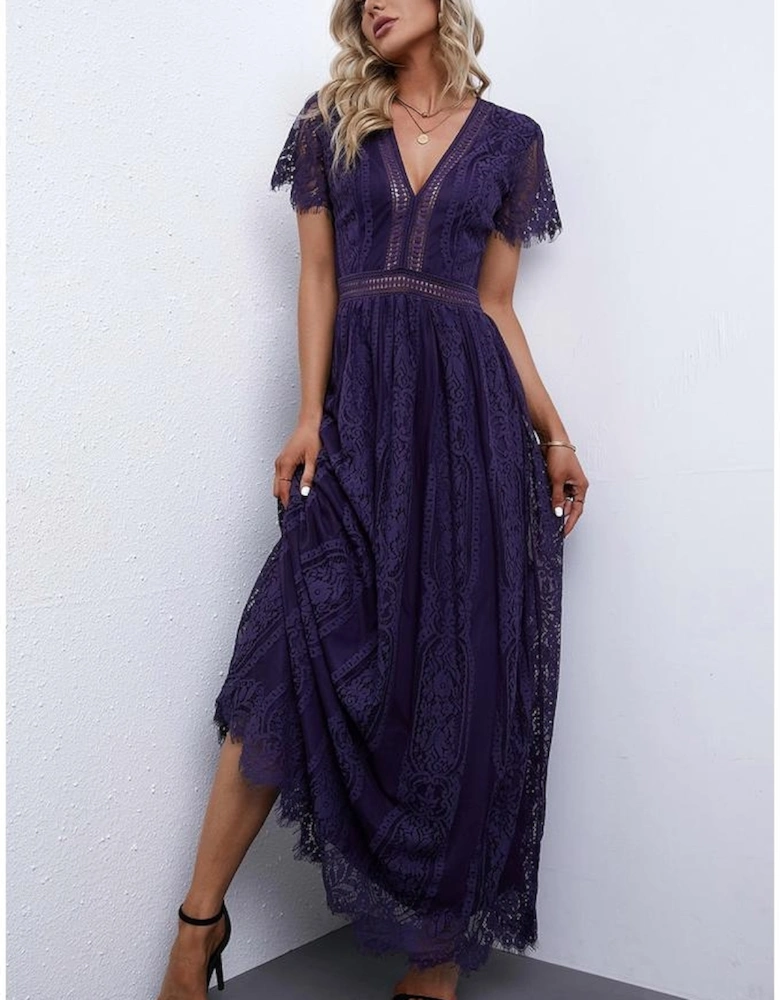 Blue Blue Fill Your Heart Lace Maxi Dress