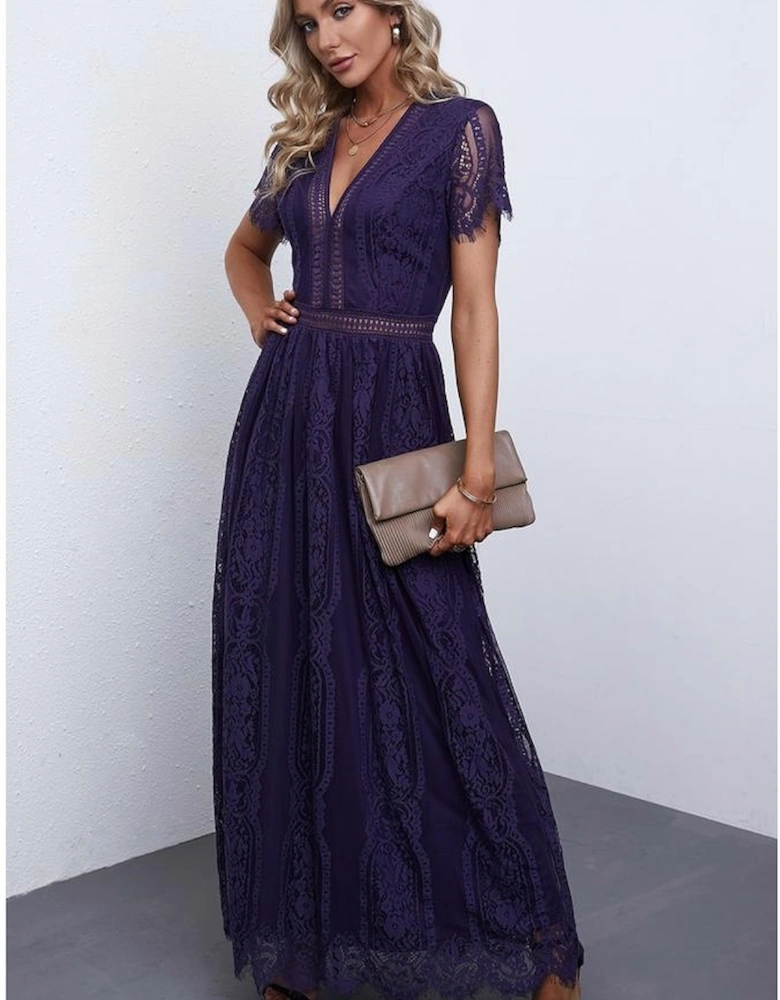 Blue Blue Fill Your Heart Lace Maxi Dress