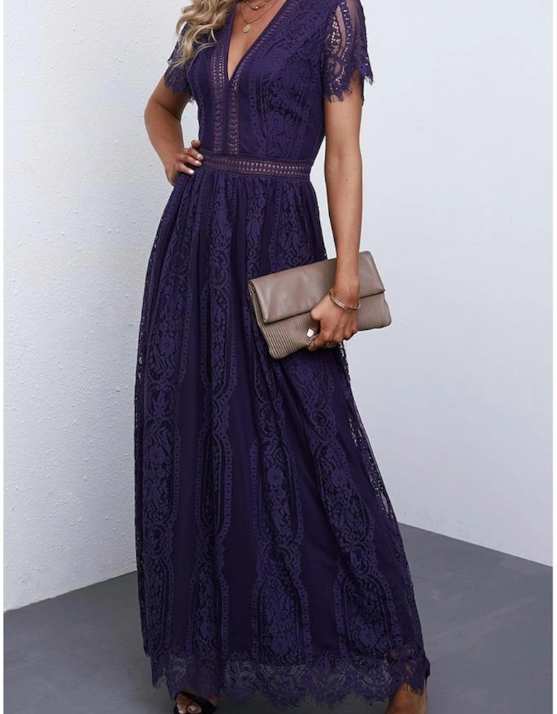 Blue Blue Fill Your Heart Lace Maxi Dress
