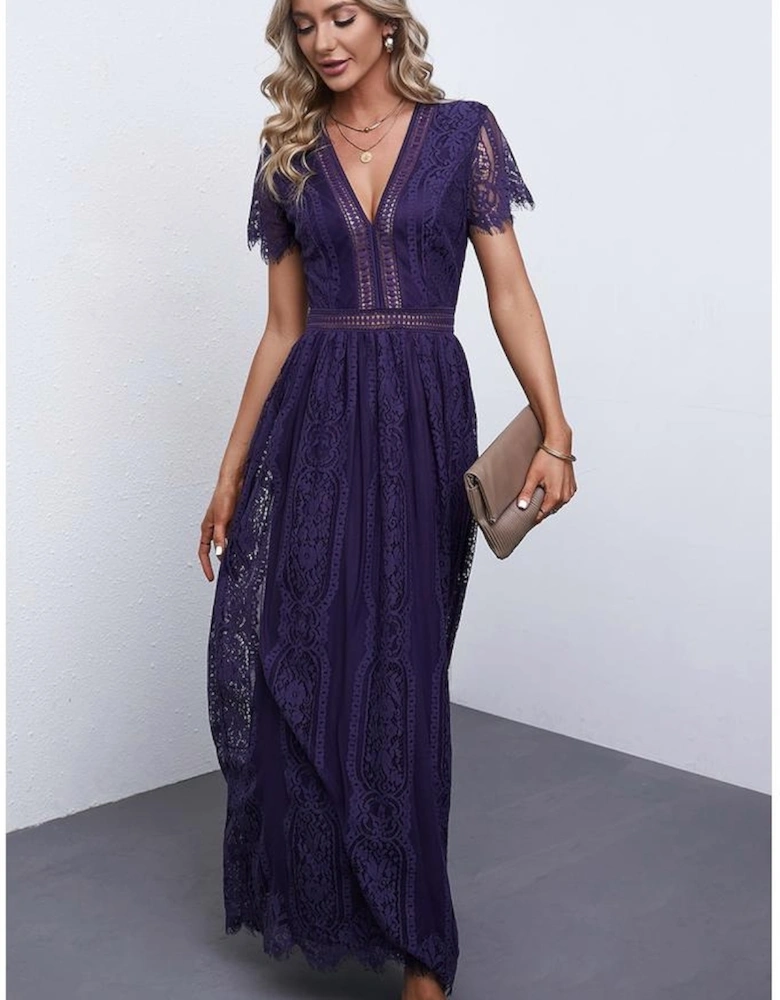Blue Blue Fill Your Heart Lace Maxi Dress